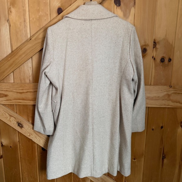 Metrostyle Beige Tweed Wool Blend Coat Blazer Size 20 - Picture 6 of 10